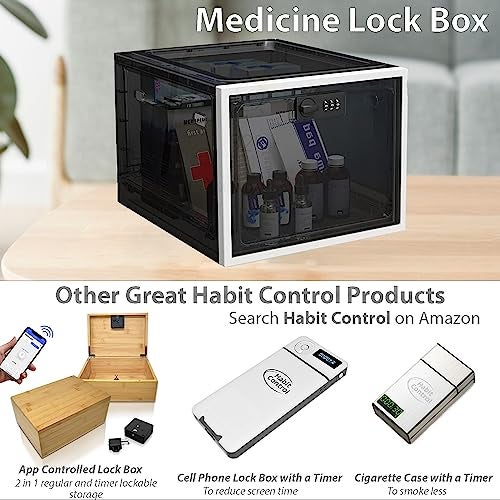 Habit Control Medicine Lock Box with Combination Lock, Large Medication Lock Box with Code, Locked Refrigerator Box for Food, Snack, Tablet Storage Locker, Cell Phone Jail Classroom, Family (Black) - Image 5