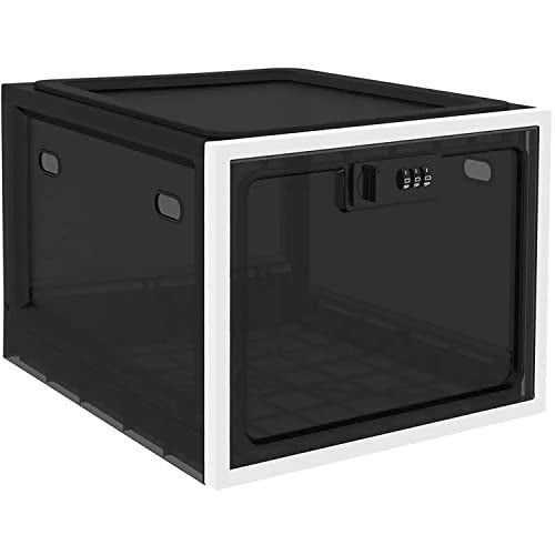 Habit Control Medicine Lock Box with Combination Lock, Large Medication Lock Box with Code, Locked Refrigerator Box for Food, Snack, Tablet Storage Locker, Cell Phone Jail Classroom, Family (Black) - Image 1