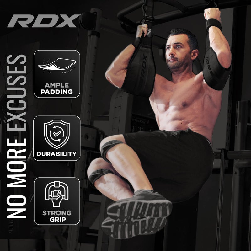 RDX AB Straps for Pull Up Bar Hanging (Pair), Maya Hide Leather, Abdominal Muscle Building Padded Arm Support Slings with D-Ring Strap, Leg Raise Exercise Fitness Workout Strength Training, Men Women - Image 4
