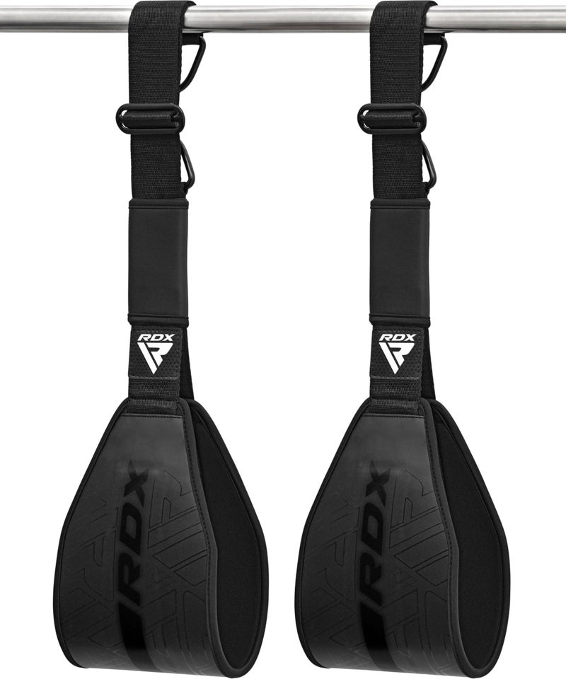 RDX AB Straps for Pull Up Bar Hanging (Pair), Maya Hide Leather, Abdominal Muscle Building Padded Arm Support Slings with D-Ring Strap, Leg Raise Exercise Fitness Workout Strength Training, Men Women - Image 2