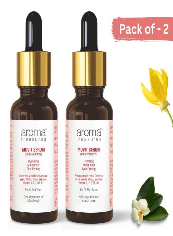 Aroma Treasures Muvit Serum Face Serums | Multi Vitamin enriched with Vitamin A, E, F, B5, B7, Ylang Oil, Jasmine Oil | repairs damage and hydrates the skin | For All Skin Types - Pack of 2 (30ml X 2) - Image 2
