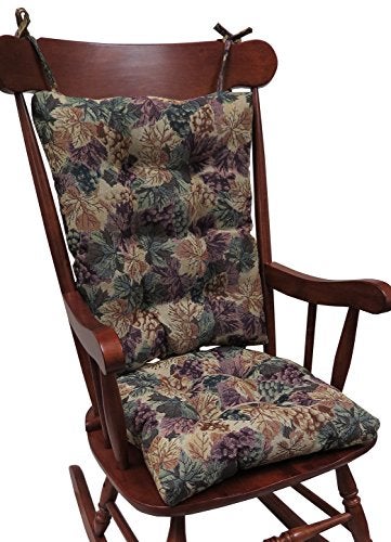 Klear Vu The Gripper Non-Slip Cabernet Tapestry Jumbo Rocking Chair Cushions - Image 1