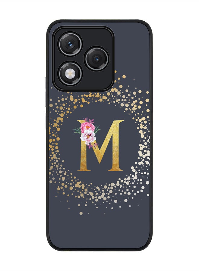 Stylizedd For Honor 400 Lite Case,Slim fit Camera Protection, Shockproof Thin Phone cover  - Custom Monogram Floral - M  (Grey )