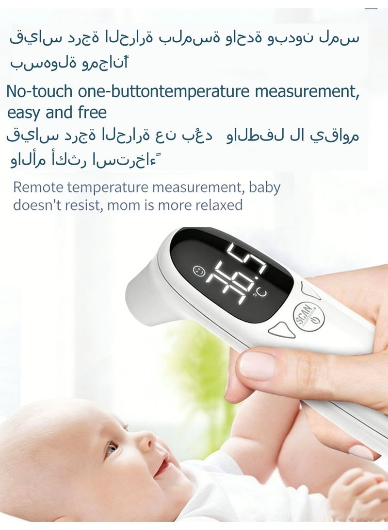 إنفراريد مقياس حرارة بالأشعة تحت الحمراء بدون تلامس، قياس دقيق لدرجة حرارة الجبين والأجسام، وضع مزدوج °F/°C، للأطفال الرضع والأطفال والكبار، دقة طبية - Image 4