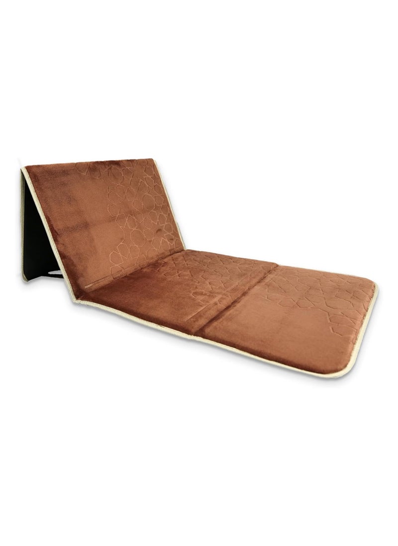 Generic HOME DWELL Foldable prayer Mat having Back Rest - Ergonomic Islamic Prayer Back Support Cushion | Comfort for Praying & Relaxation(Brown)  - Image 3