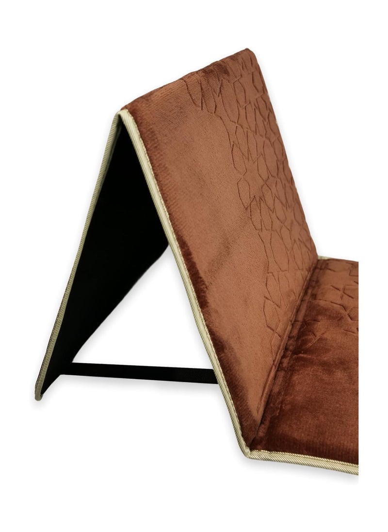 Generic HOME DWELL Foldable prayer Mat having Back Rest - Ergonomic Islamic Prayer Back Support Cushion | Comfort for Praying & Relaxation(Brown)  - Image 1