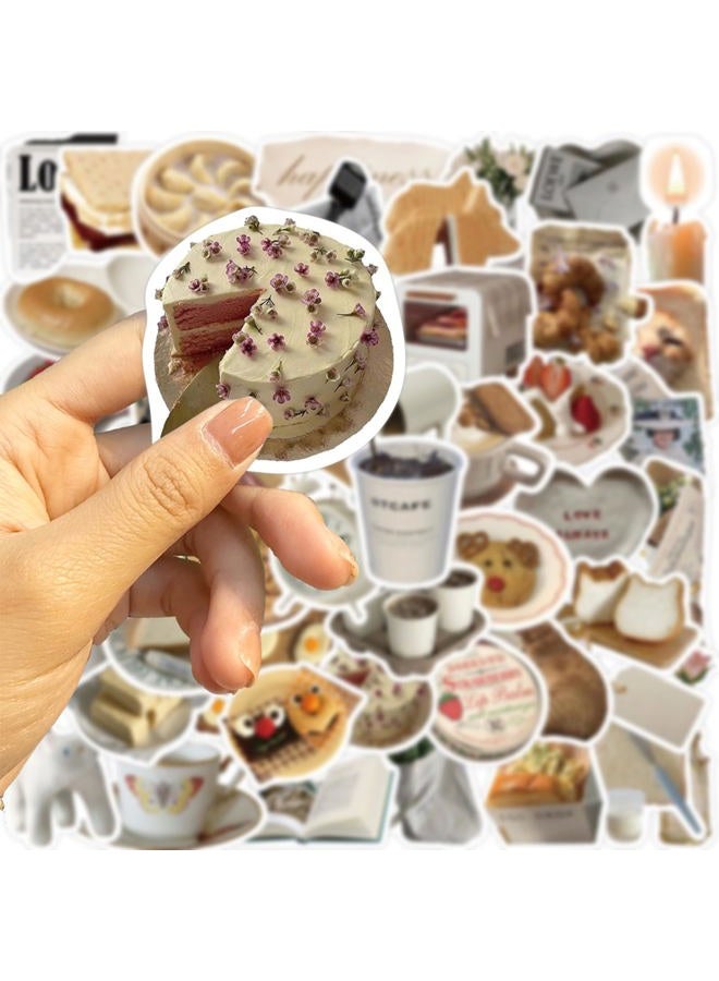 DIDODO 50pcs Cute Aesthetic Stickers for Laptop Scrapbook Journal, Funny Waterproof Aesthetic Stickers for Kids Teens Adults, Vinyl Decals for Water Bottle Pad Notebook Party Supplies(Brown) - Image 2