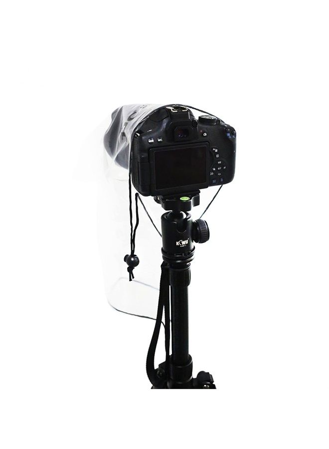 Kiorafoto 2 Pack Camera Lens Rain Cover Raincoat with Flash Clear Dust Proof Sleeve Protection for Canon EOS 4000D 1200D 90D 80D 77D 70D 5D 6D 7D Mark II R10 R7 R5 R6 Rp R Rebel T8i T7i T7 T6i SL3 SX70 SX60 HS - Image 3