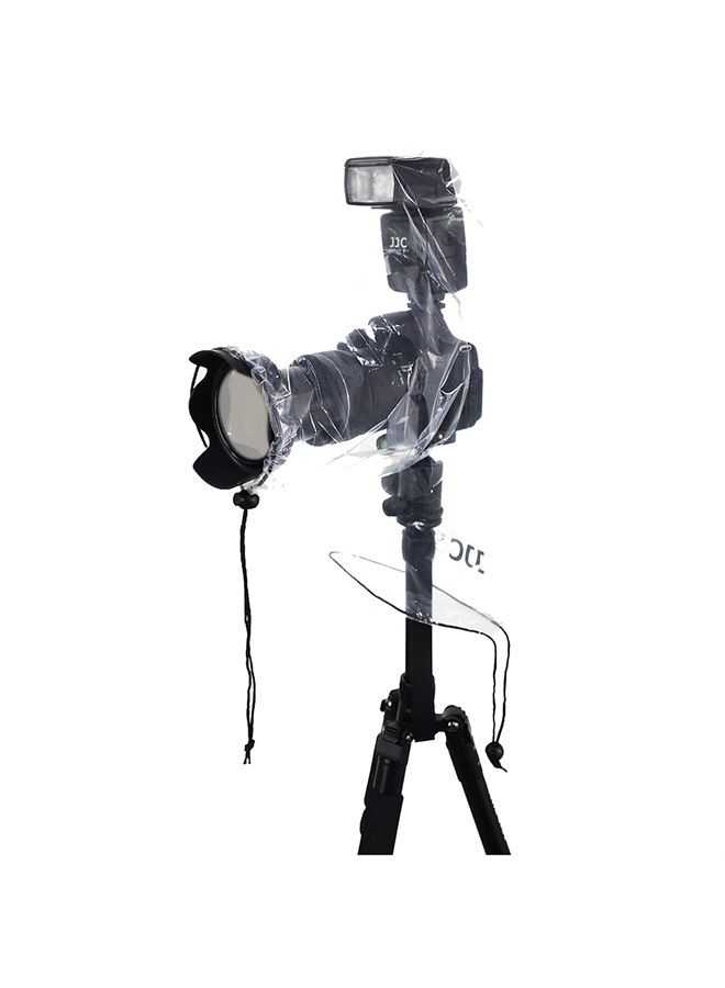 Kiorafoto 2 Pack Camera Lens Rain Cover Raincoat with Flash Clear Dust Proof Sleeve Protection for Canon EOS 4000D 1200D 90D 80D 77D 70D 5D 6D 7D Mark II R10 R7 R5 R6 Rp R Rebel T8i T7i T7 T6i SL3 SX70 SX60 HS - Image 4
