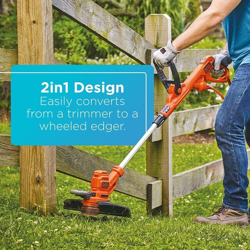 BLACK+DECKER Weed Wacker with Auto Feed, 14-Inch 2 in 1 String Trimmer Lawn Edger, Powerful 6.5-Amp Lightweight Electric Weed Eater (BESTA510) - Image 5