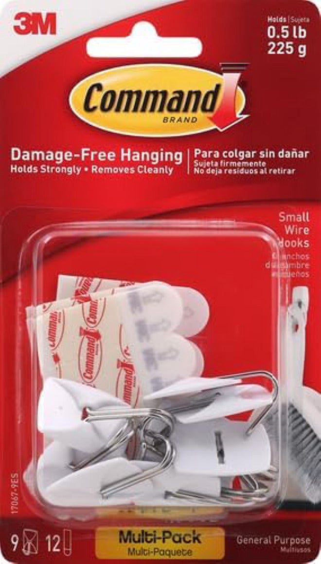 Command Small Wire Hooks Value Pack, White, 9-Hooks, 12-Strips, Organize Damage-Free - Image 2