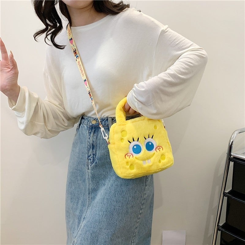 Bag New Six-Color Portable Messenger Bag Children Cute Student Plush Toy Square Small Bag Girl Cartoon - Image 1
