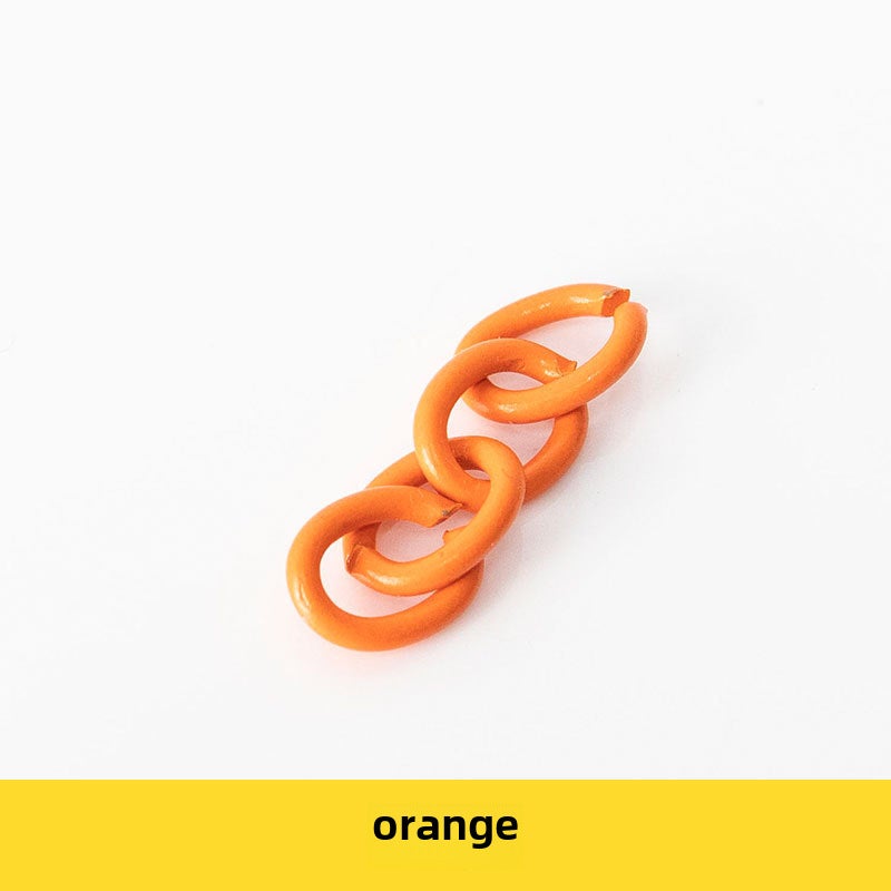 DIY Jewelry Chain Links Painted Keyring Orange Yellow 