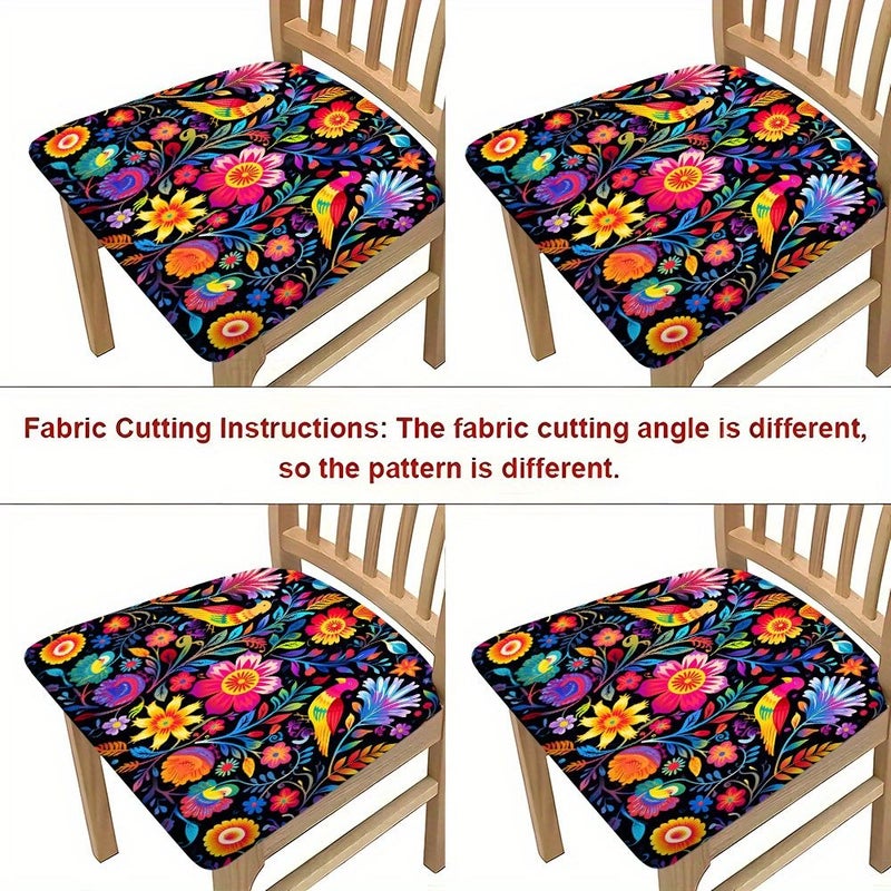 6 Pcs Elastic Cushion Covers With Ethnic Print Removable Washable Soft Seat Covers For Dining Room Living Room Office Home Decor - Image 5