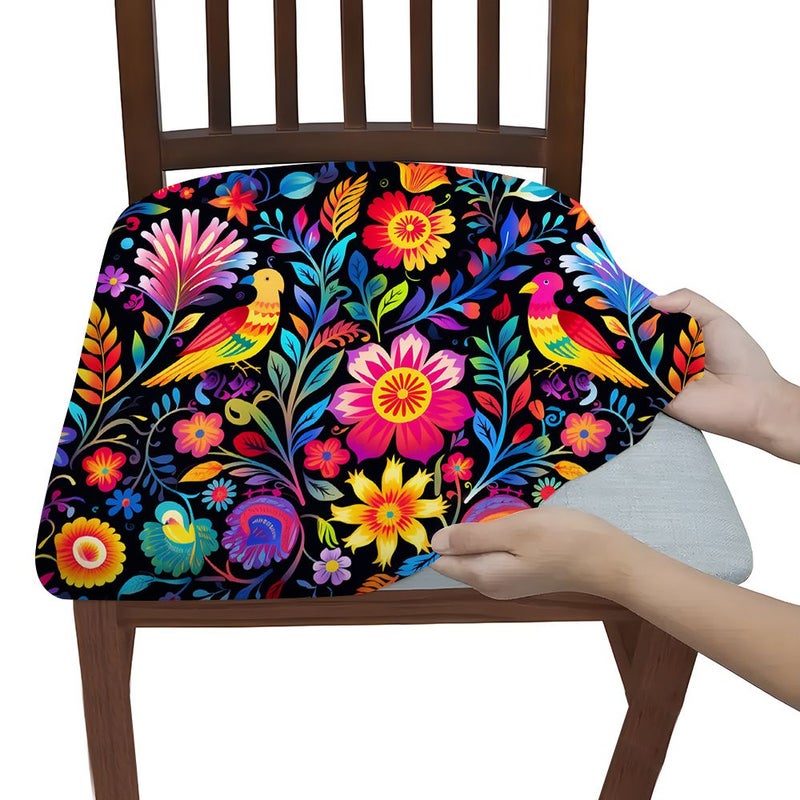 6 Pcs Elastic Cushion Covers With Ethnic Print Removable Washable Soft Seat Covers For Dining Room Living Room Office Home Decor - Image 4