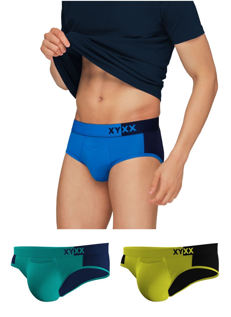 XYXX - Pack of 3 Dualist Intellisoft Micro Modal Color Blocked Colorblock Men Brief - Image 1