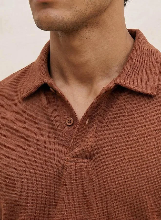 Splash FAV Basic Short Sleeves Textured Polo T-shirt