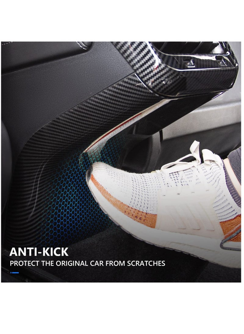 KASTWAVE غطاء فتحة مكيف الهواء الخلفية لسيارة Tesla Model 3 Model Y، غطاء واقي مضاد للركل من ألياف الكربون اللامعة لملحقات Tesla Model 3 / Y - Image 4