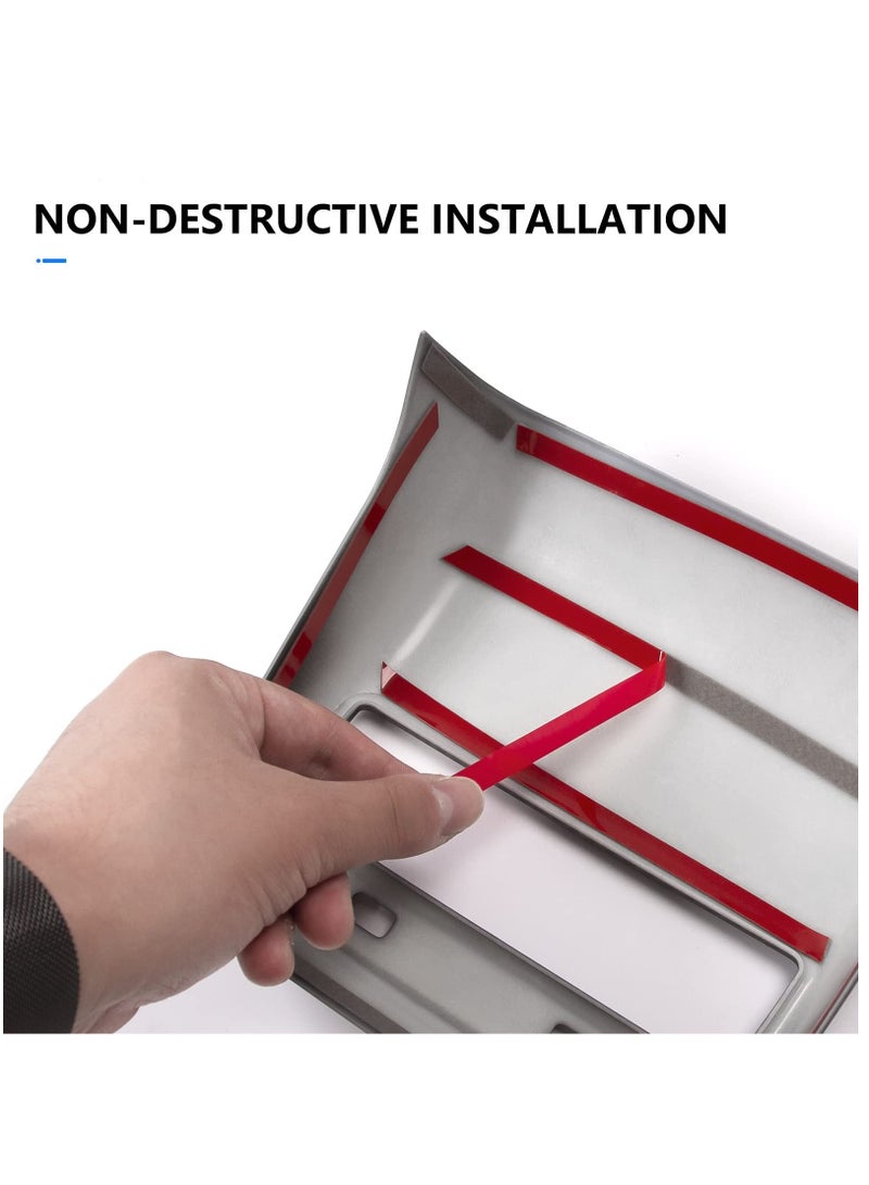 KASTWAVE غطاء فتحة مكيف الهواء الخلفية لسيارة Tesla Model 3 Model Y، غطاء واقي مضاد للركل من ألياف الكربون اللامعة لملحقات Tesla Model 3 / Y - Image 5