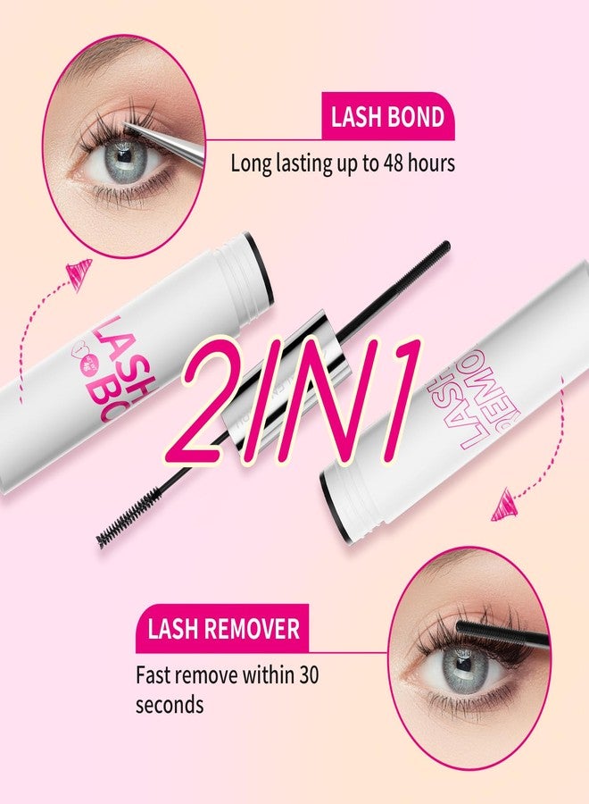 MLEN DIARY Lash Bond and Remover, 2 in 1 Cluster Lash Glue and Lash Glue Remover 24 Hours Long Lasting Super Strong Hold Waterproof Non-Irritating Lash Extensions Adhesive, Fast Removal No Residue - Image 2
