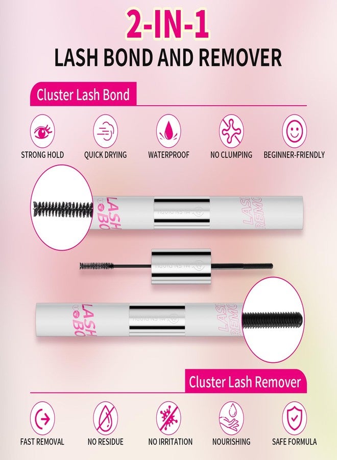 MLEN DIARY Lash Bond and Remover, 2 in 1 Cluster Lash Glue and Lash Glue Remover 24 Hours Long Lasting Super Strong Hold Waterproof Non-Irritating Lash Extensions Adhesive, Fast Removal No Residue - Image 3