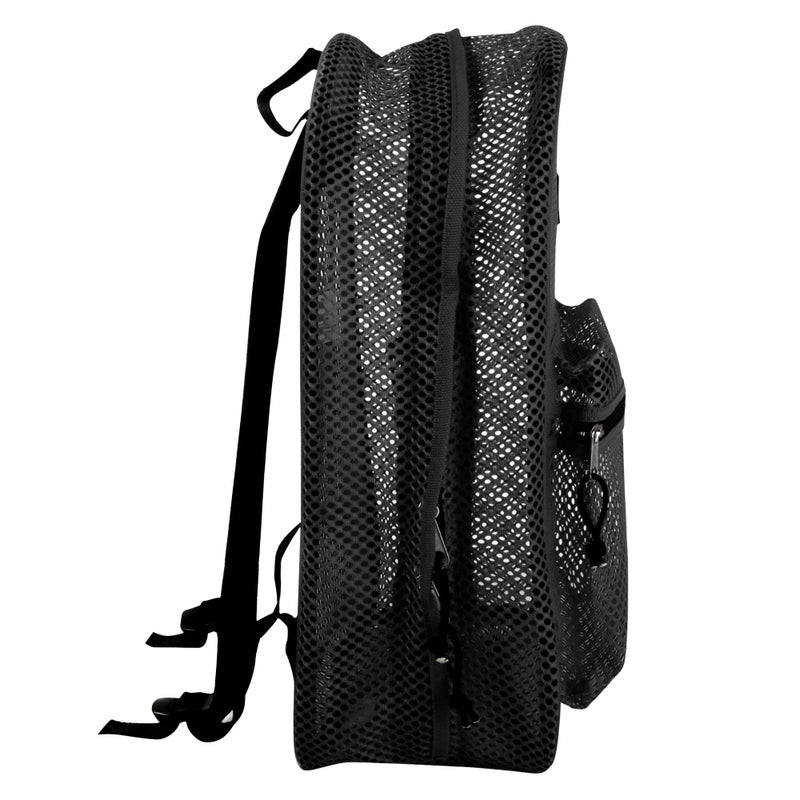 Summit Ridge Mesh Backpacks for Kids, Adults, School, Beach, and Travel, Colorful Transparent Mesh Backpacks with Padded Straps - Image 3