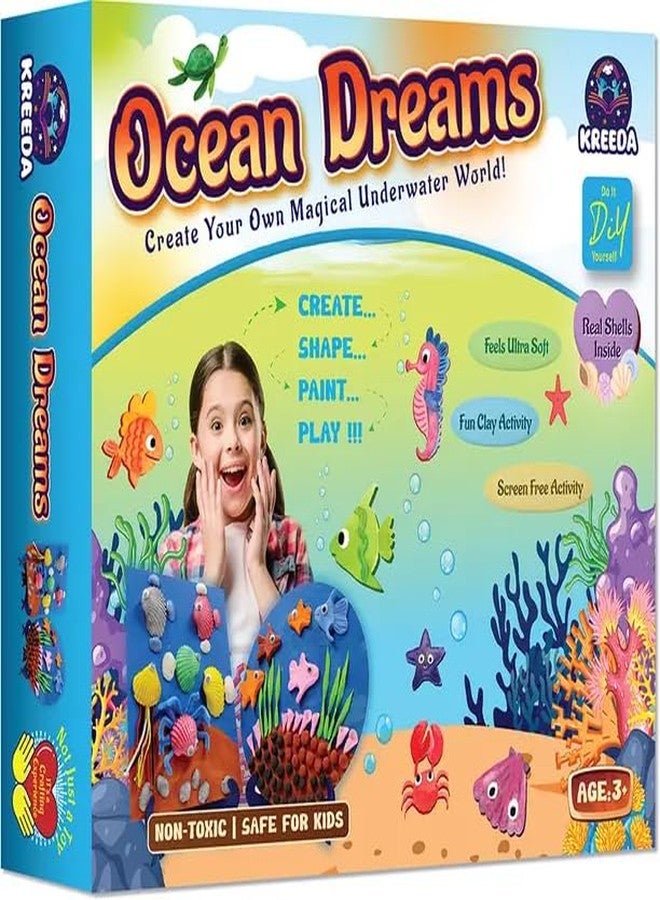 KREEDA Art and Craft Ocean Dreams Activity Kit | DIY 2-in-1 Art & Craft Kit | Natural Sea Shells | Air Dry Clay | Painting Activity | Gifts for Girls & Boys Ages 6, 7, 8, 9, 10, 11, 12 - Image 1
