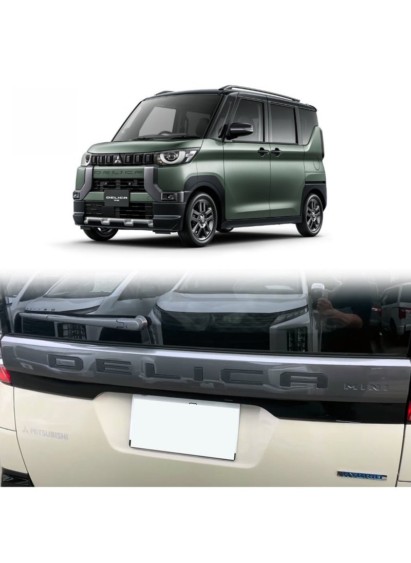 Generic Suitable for Mitsubishi 23 DELICA MINI modified rear trunk letter decorative strip trunk car logo bright strip Matte Black