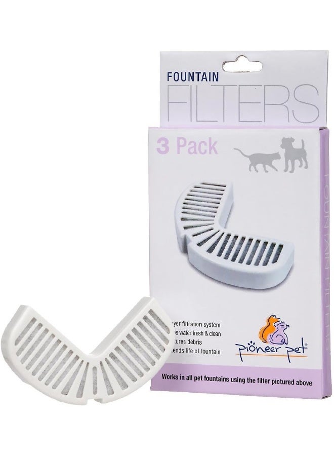 Pioneer Pet Replacement Filters for Ceramic and Stainless Steel Fountains - 3 Pack - Image 1