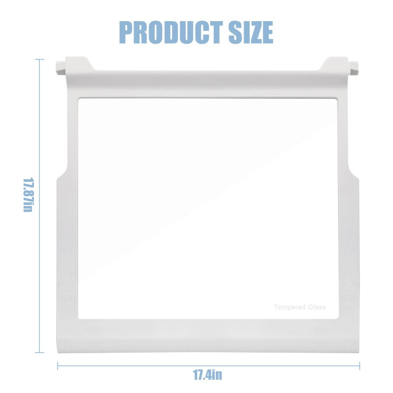 FBULWSEC WPW10276348 Refrigerator Glass Shelf Compatible With Whirlpool, Kenmore maytag, Amana, Crosley and more, Part Number: W10276348, AP6018411, PS11751713, 1557829, 2309524 - Image 4