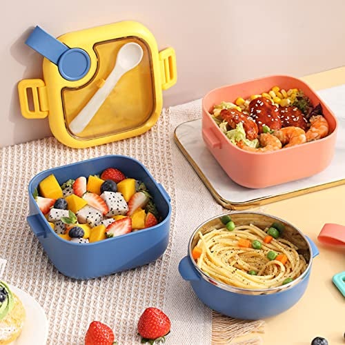 wolpin 1 Pc Lunch Box for Kids with Spoon & Scissor Leak Proof Tiffin Box for Boys, Girls, School & Office, Lunch Box for Kids Microwave Safe, Cartoon 800 ML Blue (Food Grade PP Plastic) - Image 4
