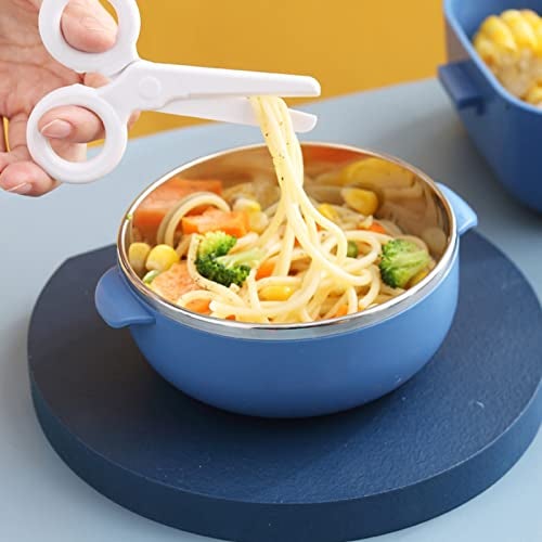 wolpin 1 Pc Lunch Box for Kids with Spoon & Scissor Leak Proof Tiffin Box for Boys, Girls, School & Office, Lunch Box for Kids Microwave Safe, Cartoon 800 ML Blue (Food Grade PP Plastic) - Image 3