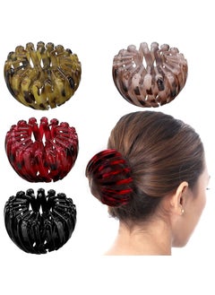 Tatuo Tatuo 4 Pcs Bird Nest Magic Hair Clip Ponytail Holders Lazy Birds Nest Plate Hairpin Hair Accessories for Women 