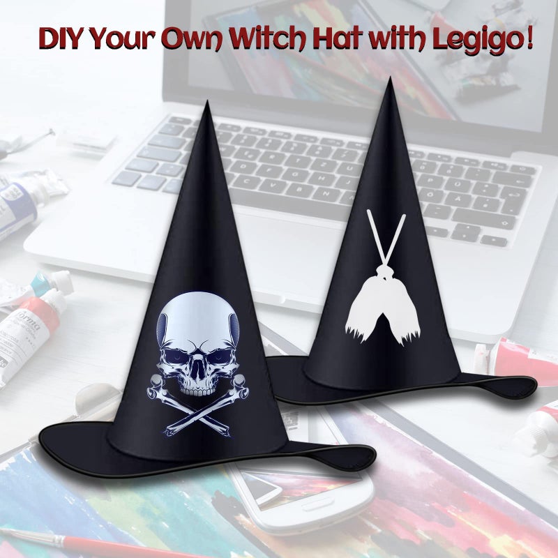 Legigo 12 PCS Halloween Decorations Witch Hat- Hanging Witch Hats Decorations with Rope, Black Witches Hat Costume Accessory for Halloween Party Decor Floating Indoor Outdoor Porch - Image 5