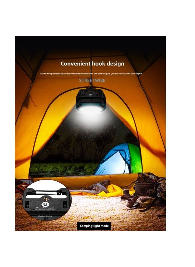 Generic Cross Border COB Work Light Type-C Rechargeable Outdoor Lighting Flood Light Portable LED Camping Light-Color:W892-3 Yellow (built-in Battery + Hook)  - Image 4