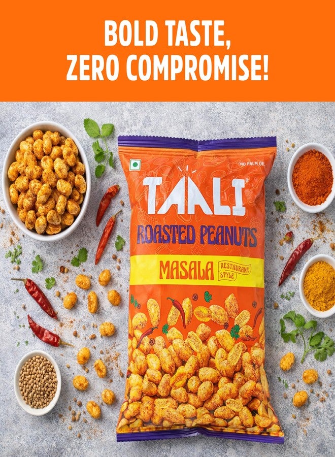 Taali Roasted Peanuts - Masala Peanuts |Crunchy Healthy Snacks | No Trans Fat, Gluten free, Roasted Not Fried (Pack of 4 x 140 gms)(weight may vary) - Image 3
