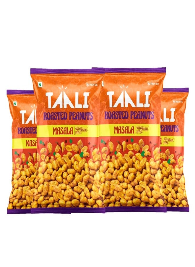 Taali Roasted Peanuts - Masala Peanuts |Crunchy Healthy Snacks | No Trans Fat, Gluten free, Roasted Not Fried (Pack of 4 x 140 gms)(weight may vary) - Image 1