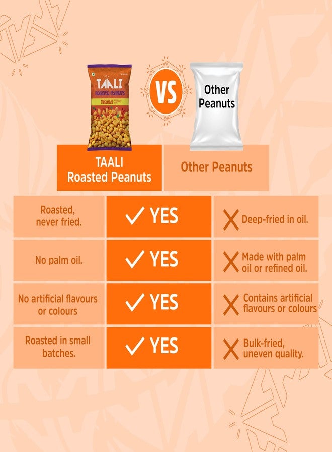 Taali Roasted Peanuts - Masala Peanuts |Crunchy Healthy Snacks | No Trans Fat, Gluten free, Roasted Not Fried (Pack of 4 x 140 gms)(weight may vary) - Image 2
