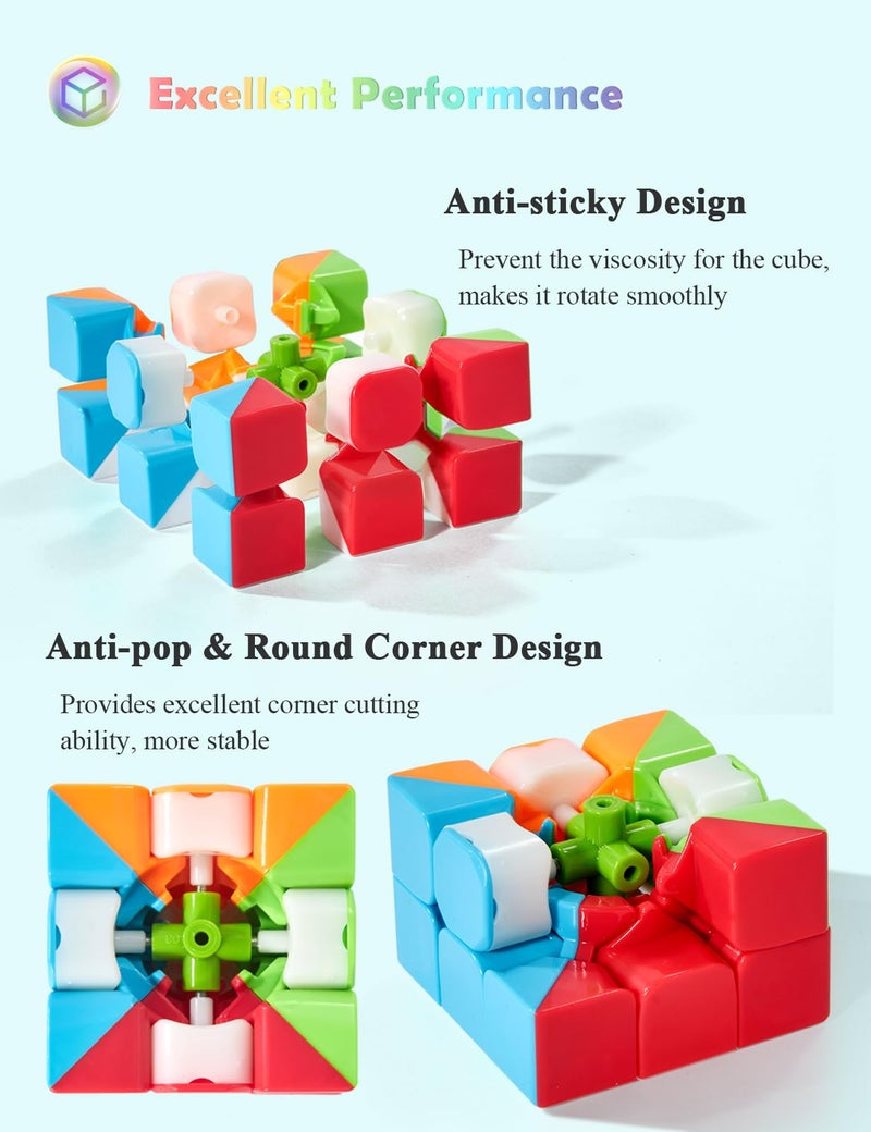 ROXENDA 3x3 Speed Cube, 3x3x3 QYTOYS Warrior S Speed Cube Stickerless Frosted Puzzle Magic Cube (Stickerless) - Image 3
