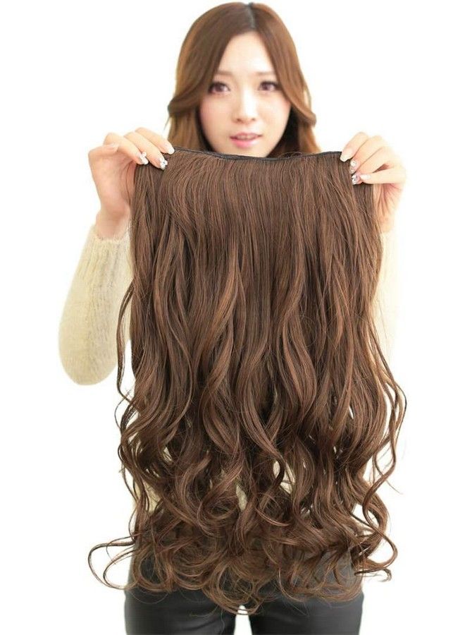 Akashkrishna Women's Natural Brown Curly/Wavy Hair Extensions For Women 5 Clip Natural hair Extensions - Image 1