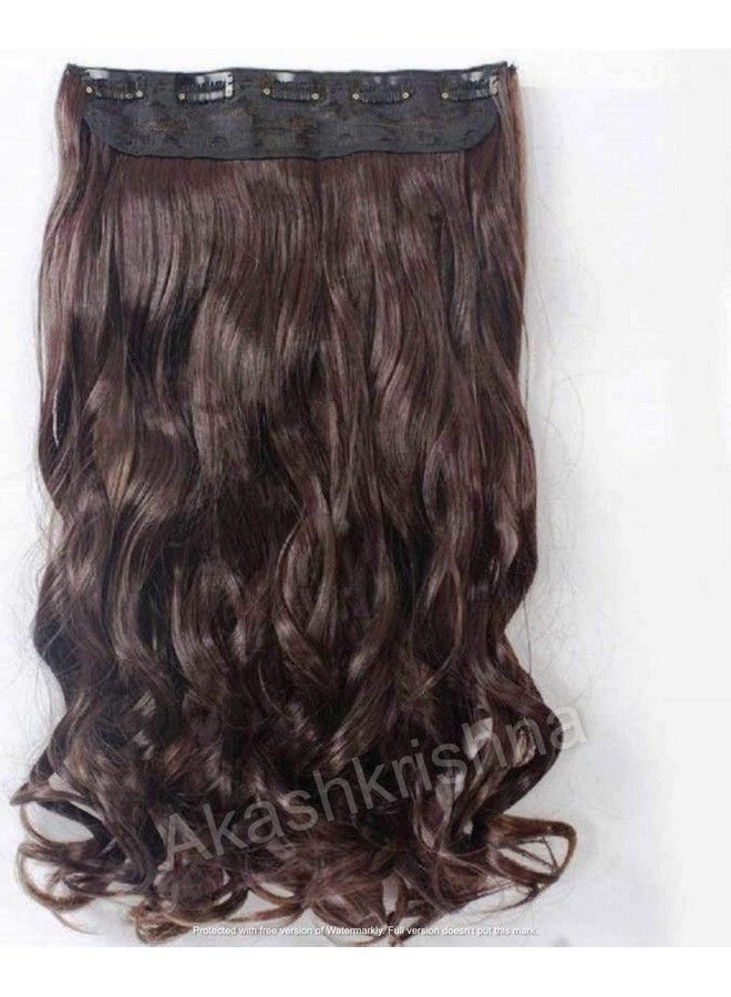 Akashkrishna Women's Natural Brown Curly/Wavy Hair Extensions For Women 5 Clip Natural hair Extensions - Image 4