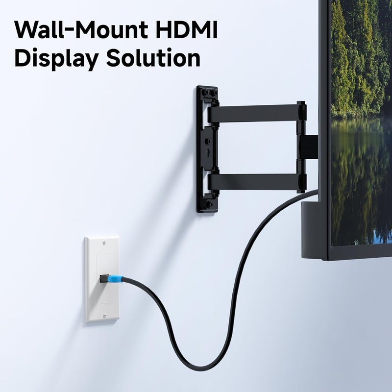 CableMatters 2-Pack 1-Port HDMI Wall Plate in White (4K UHD, ARC, and Ethernet Pass-Thru Support) - Image 4