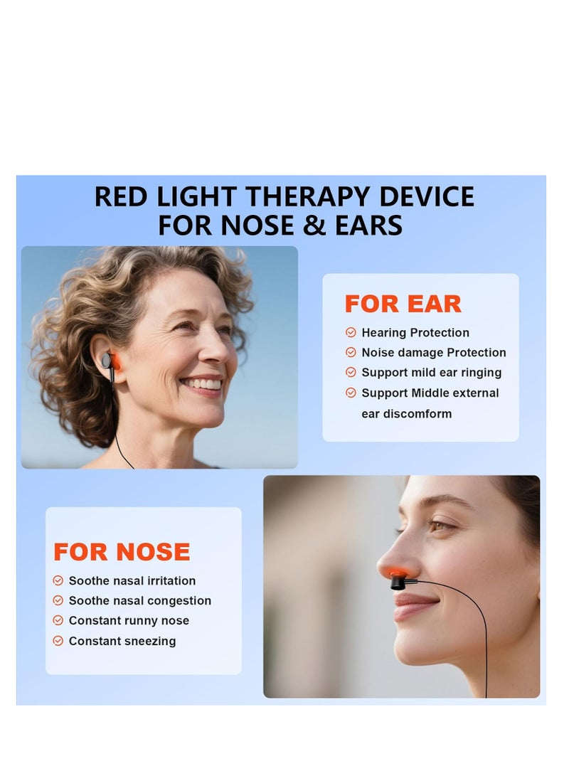 general 2 in 1 Red Light Therapy Device for Nose Ears,Red Light Led Nasal Soothing Therapy Device,Red Light Therapy for Nasal Red Light Ear Wellness Therapy Device - Image 2