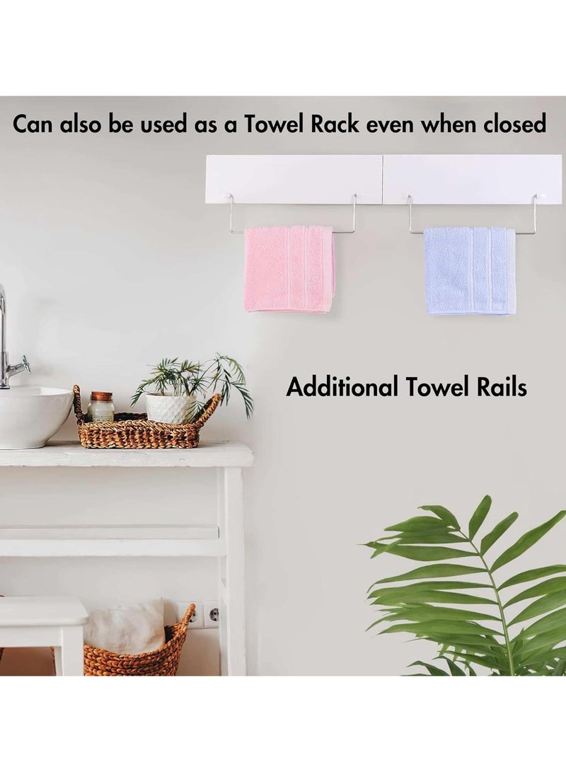 بيوينتي رف تجفيف الملابس,رف تجفيف الجدار,رف تجفيف قابلة للطي لغسيل الملابس,رف الملابس القابل للطي,رف الملابس,قابل للسحب,رف المجفف القابل للطي,رف الجدار المعلق (الأبيض) - Image 5