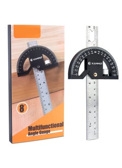 Excefore Protractor Angle Finder, Protractor for Woodworking, 8-Inch Adjustable Stainless Steel Angle Ruler, Angle Measuring Tool with 0-180 Degrees, for Woodworking, Metalworking, Construction  - Image 1