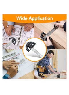 Excefore Protractor Angle Finder, Protractor for Woodworking, 8-Inch Adjustable Stainless Steel Angle Ruler, Angle Measuring Tool with 0-180 Degrees, for Woodworking, Metalworking, Construction  - Image 5