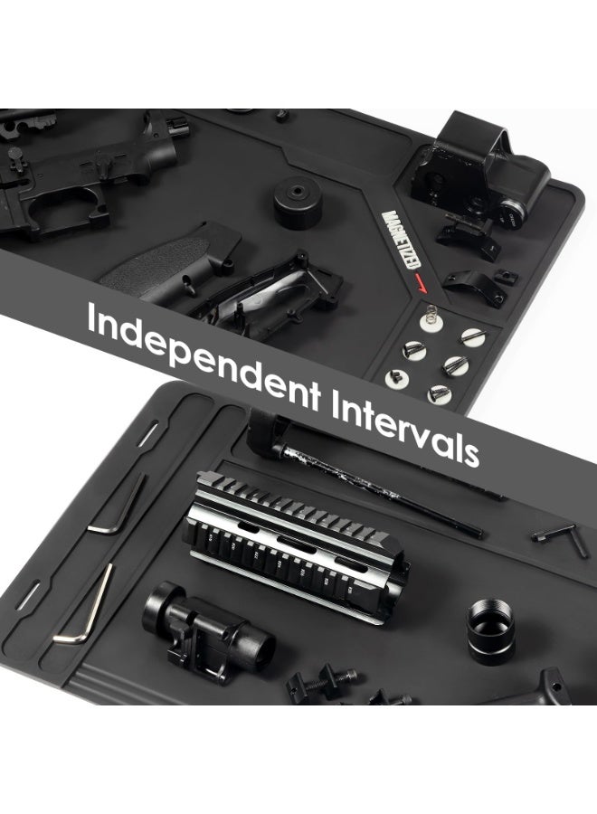 SYOSI Cleaning Mat with Magnetic Dots, Universal Cleaning Mat, Cleaning Stand for Cleaning, Non-Slip Oil Resistant Waterproof Ruggedized Stitched Edge Cleaning Mats, Rubber Mat Repair Workbench Mat - Image 4