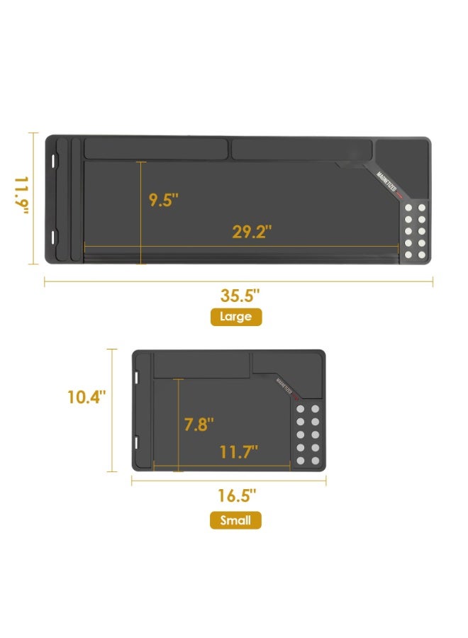 SYOSI Cleaning Mat with Magnetic Dots, Universal Cleaning Mat, Cleaning Stand for Cleaning, Non-Slip Oil Resistant Waterproof Ruggedized Stitched Edge Cleaning Mats, Rubber Mat Repair Workbench Mat - Image 2
