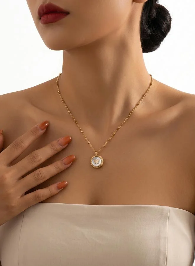 تايك تو Butterfly Pendant Necklace