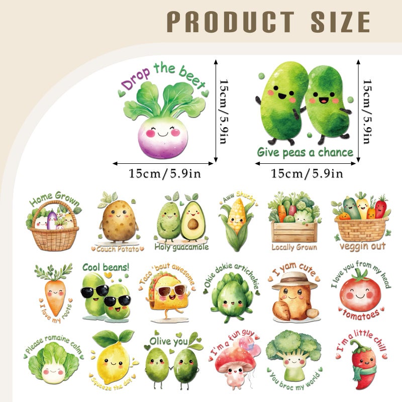 Dazoratix Baby Iron on Transfers - 20 Sheets Cute Locally Grown DTF Ready to Press Heat Patches for Onesies Vinyl Bulk Veggin Decals for T Shirts Bodysuit Bibs Baby Shower Decorations Bag DIY Crafts - Image 4